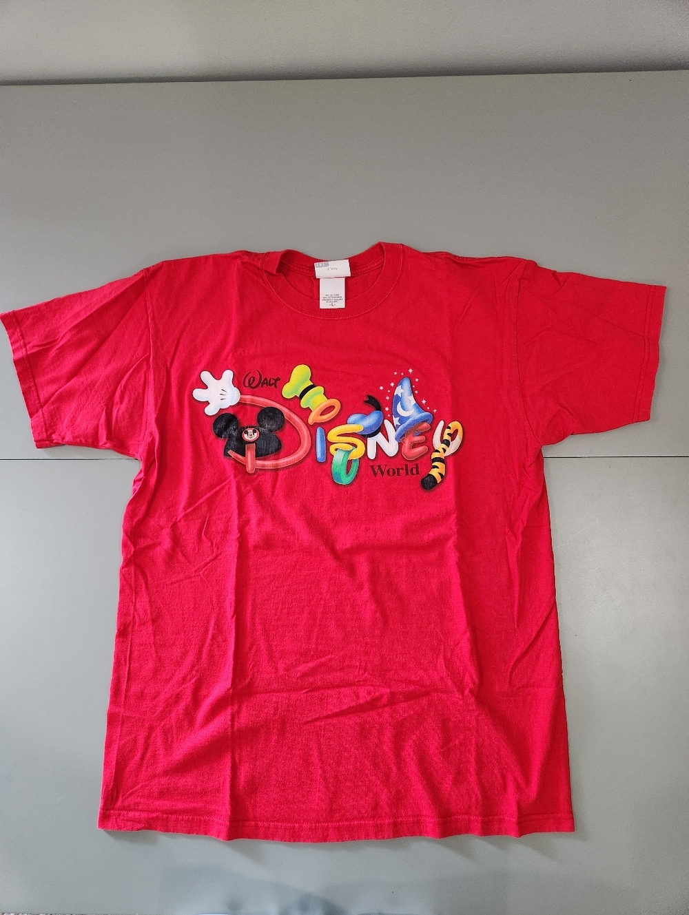 Disney World Souvenir Shirt w/ Flocked Mouse Ears and Tiggers Tail Unisex Size L